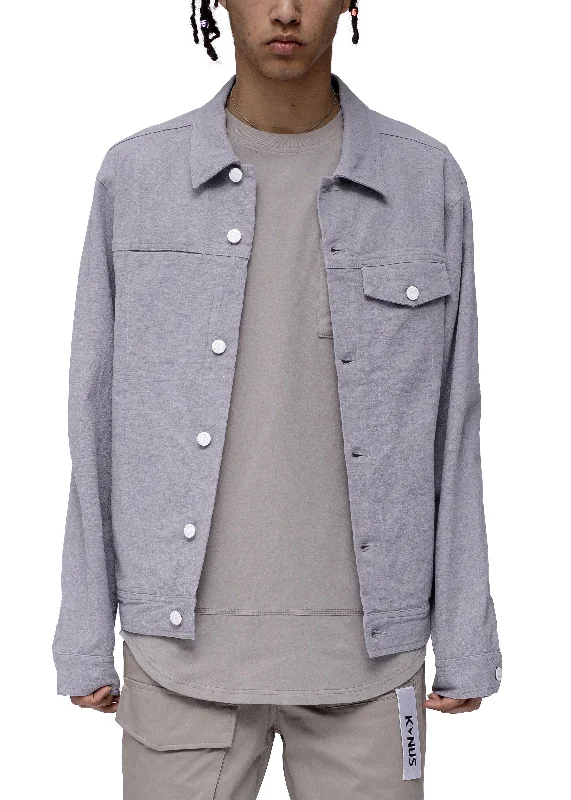 Konus Men's Bernard Trucker Jacket In Grey