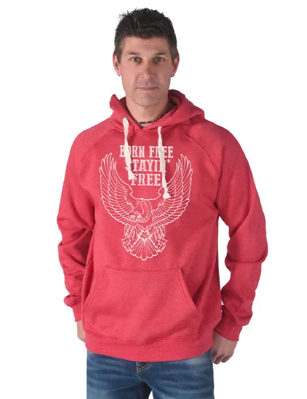 B Tuff Unisex Born Free Eagle Red Poly/Rayon Hoodie