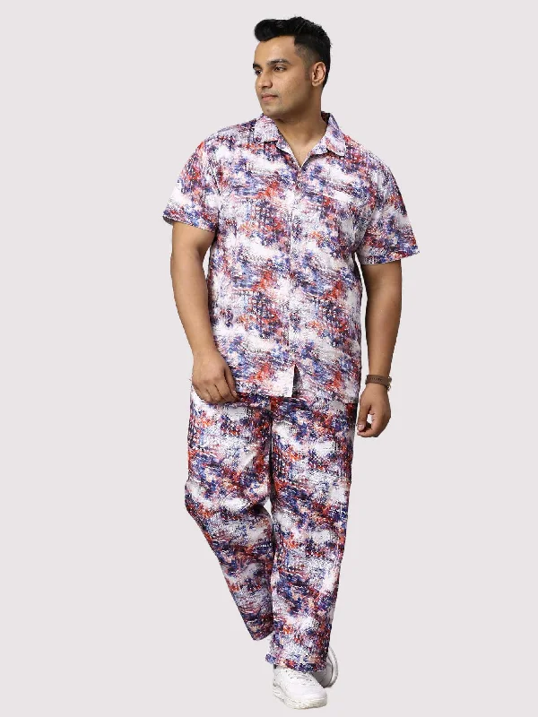 Modernism Monsoon Hue Digital Printed Full Co-Ords Men's Plus Size