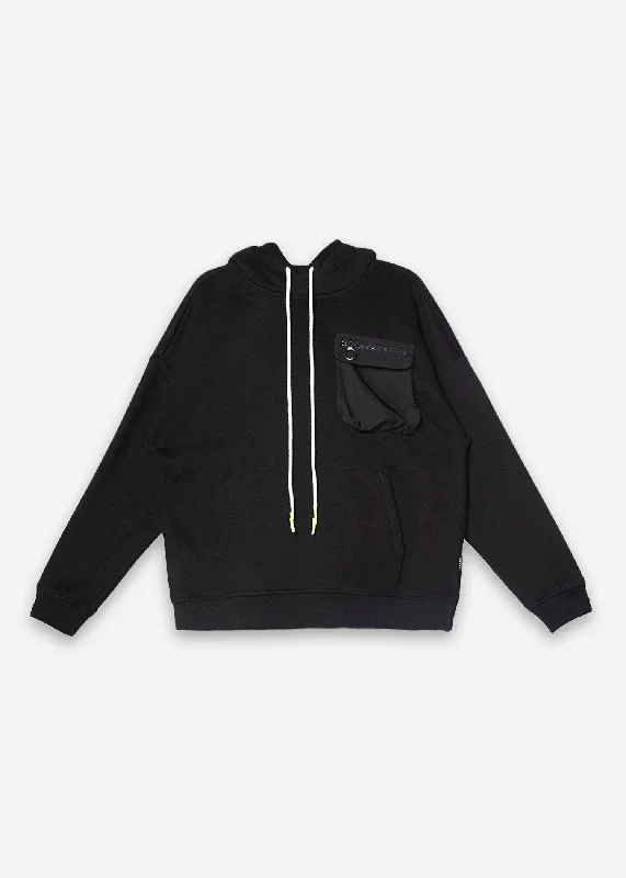 Konus Men's Bellow Pocket Hoodie in Black