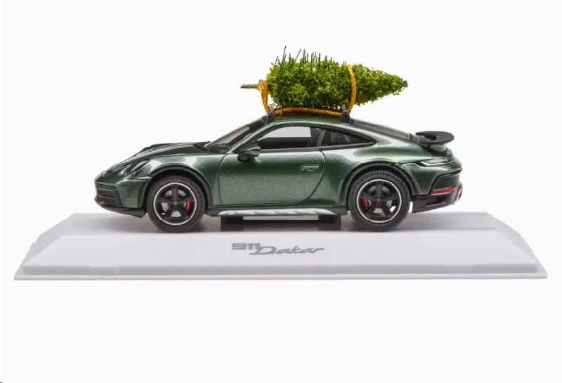 Porsche 911 Dakar 992 W/ Christmas Tree 1:43 Scale Model Car - Green