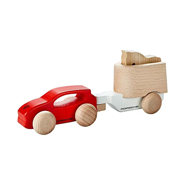 Porsche Kids Cayenne Wooden Car With Horse Trailer