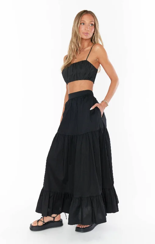 Cartagena Skirt ~ Black Poplin