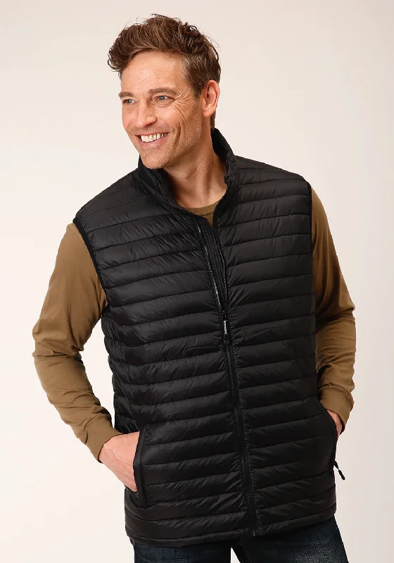 Roper Mens Down Proof Coated Black 100% Nylon Softshell Vest