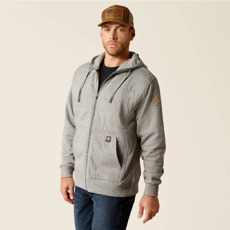 Fashionable In The Times Ariat Men's Rebar Insulated Full-Zip Logo Hoodie