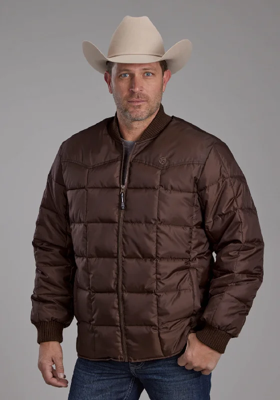 Roper Mens Insulated Western Chocolate 100% Polyester Insulated Jacket