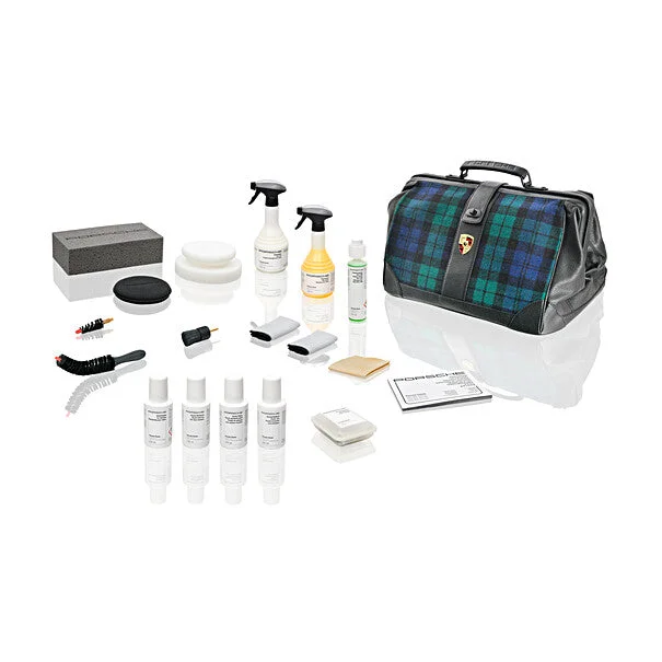 Classic Car Care Set - Tartan (Green, Blue, Black)