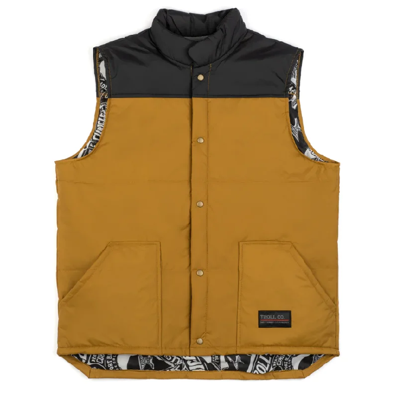 High Street Design Troll Co. Men's Redford Snap-Front Graphic Lined Vest