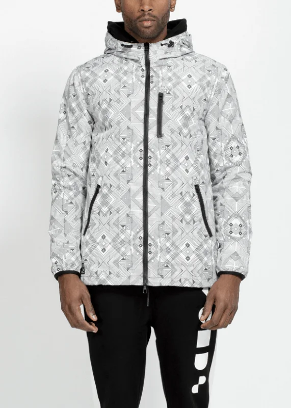 Men's Tech Graphic Windbreaker Jacket in White