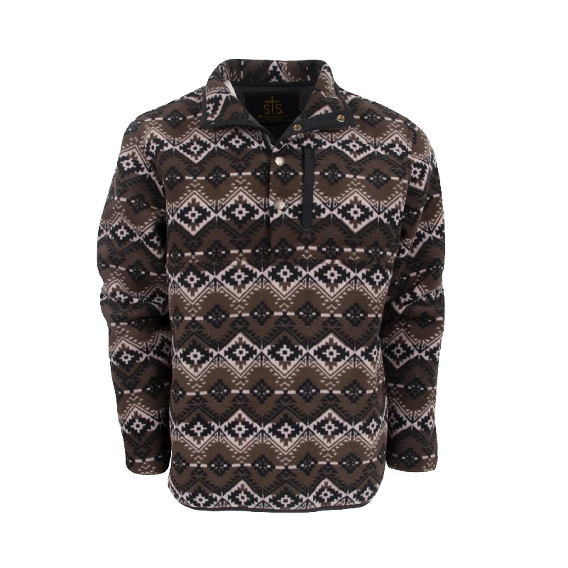 STS Ranchwear Mens Wren Black Aztec 100% Polyester Fleece Jacket