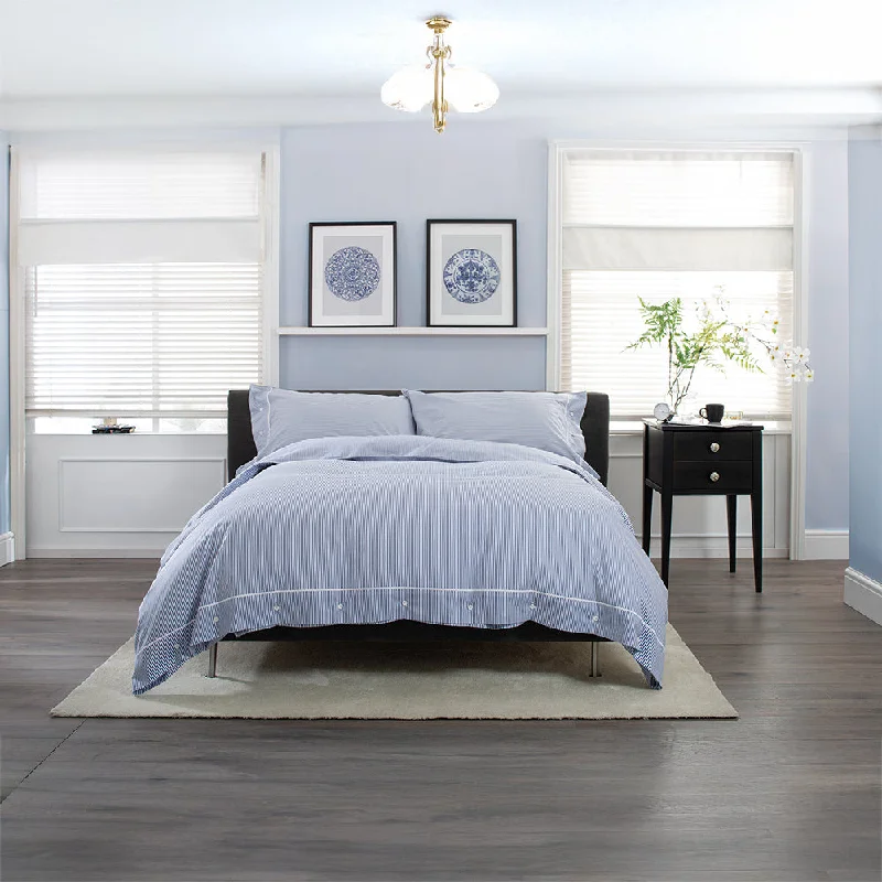 Urban Design Sense The Lyndon Company Southport Blue 100% Cotton Cuffed Finish Duvet Cover Set Urban Design Sense The Lyndon Company Southport Blue 100% Cotton Cuffed Finish Duvet Cover Set