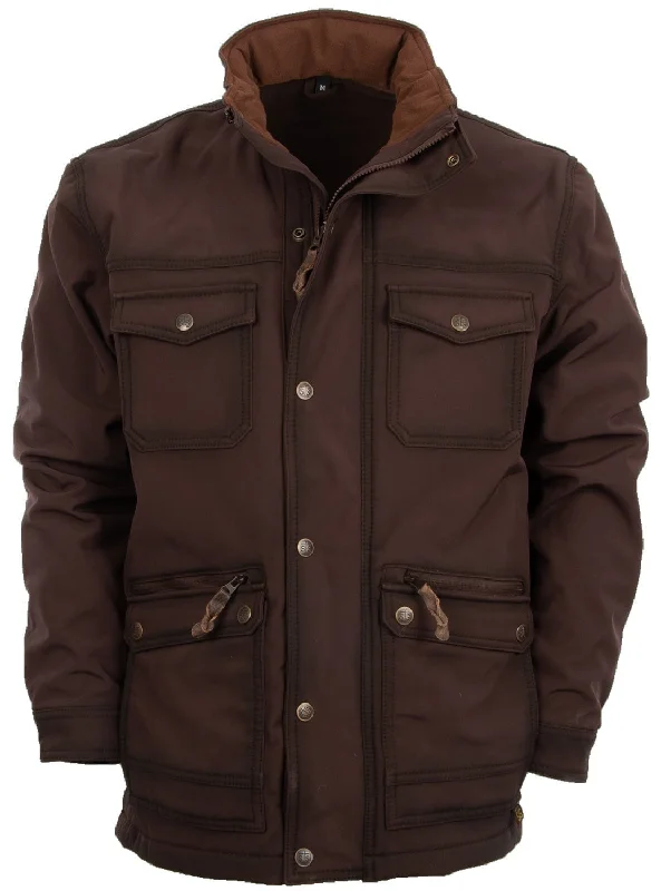 Exquisite Design STS Ranchwear Mens Brazos II Enzyme Brown Polyester Softshell Jacket