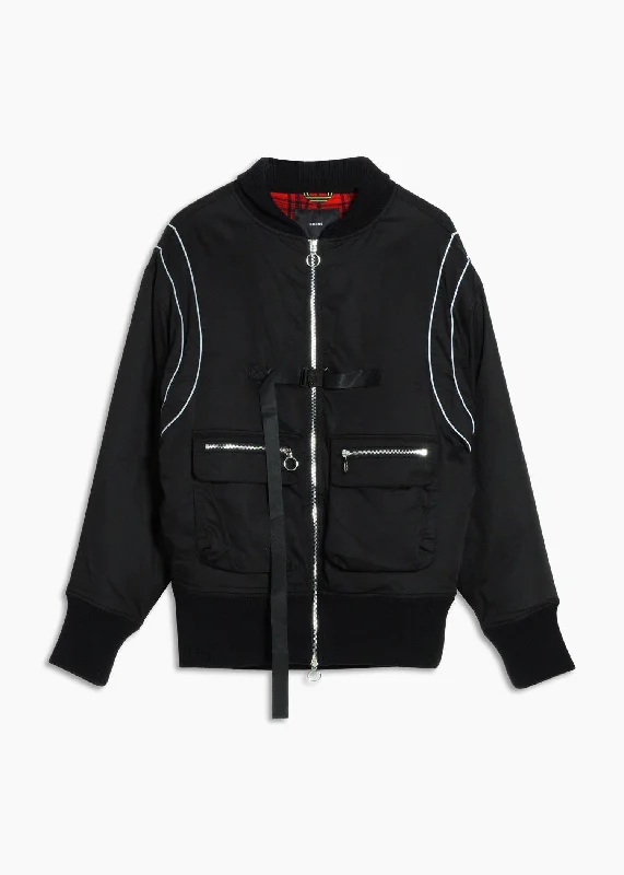 Konus Men's Oversize Bomber Jacket in Black