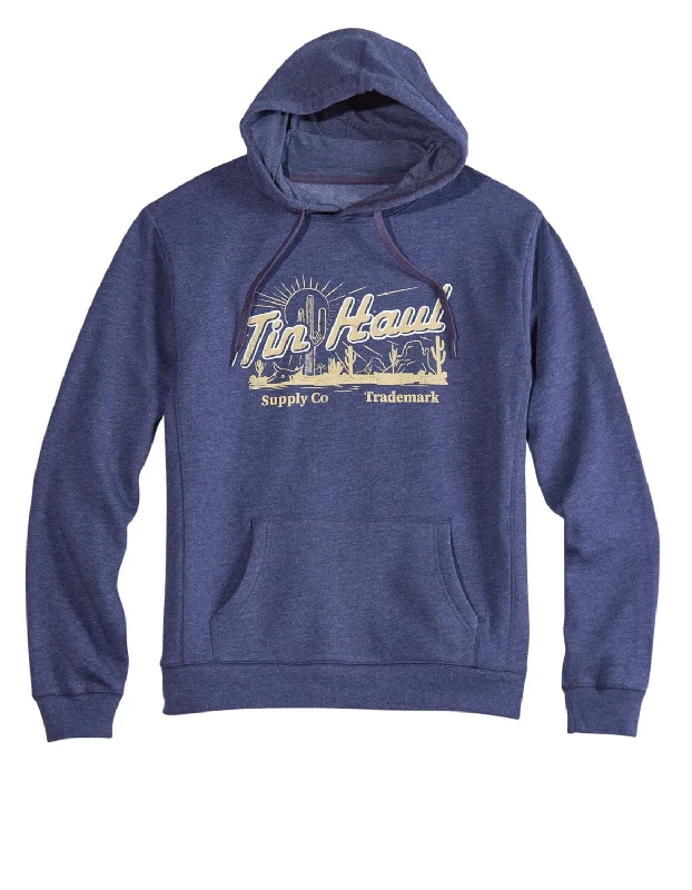 Tin Haul Mens Cactus Scene Navy Poly/Cotton Hoodie