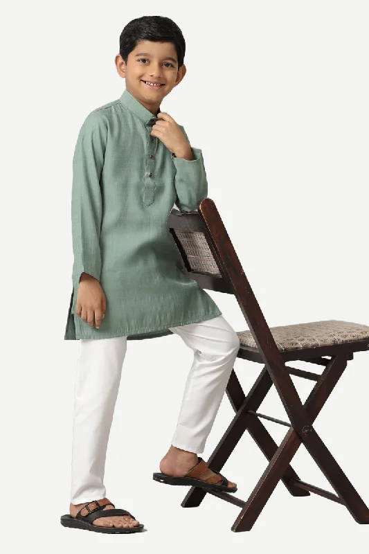Personal Design Shining Star - Greyish Green Kurta and Pyjama 2 in 1 Set For Kids | Uathayam Personal Design Shining Star - Greyish Green Kurta and Pyjama 2 in 1 Set For Kids | Uathayam