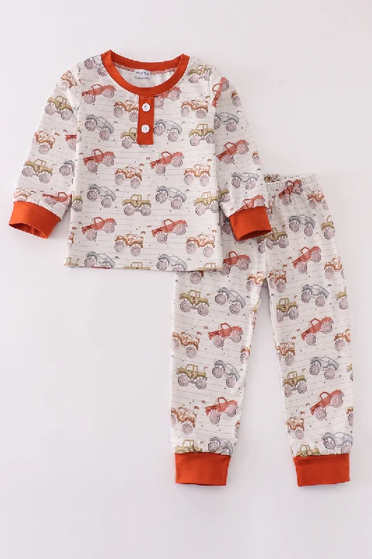 Truck print boy pajamas set