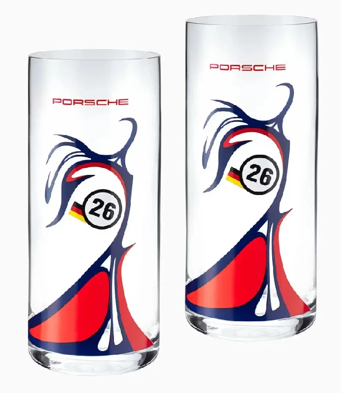 Porsche Set Of 2 Long Drink Glasses - GT1