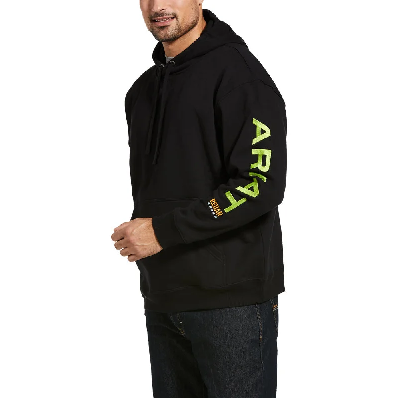 End Of The Year Ariat Men's Rebar Graphic Hoodie_Black