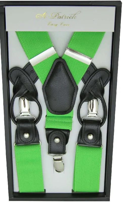 Lime Convertible Suspender Clip & Button