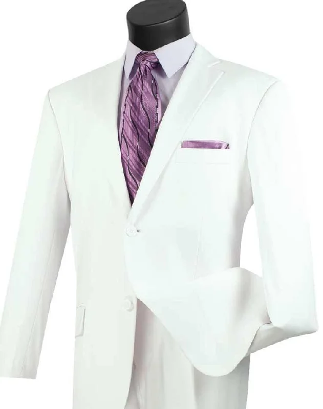 Executive Classic Fit Two Piece Suit Color Solid White