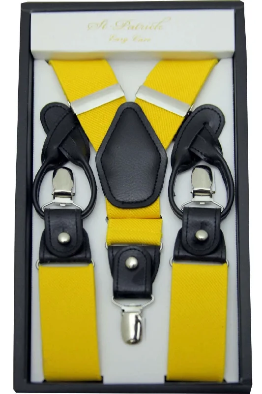 Yellow Convertible Suspender Clip & Button