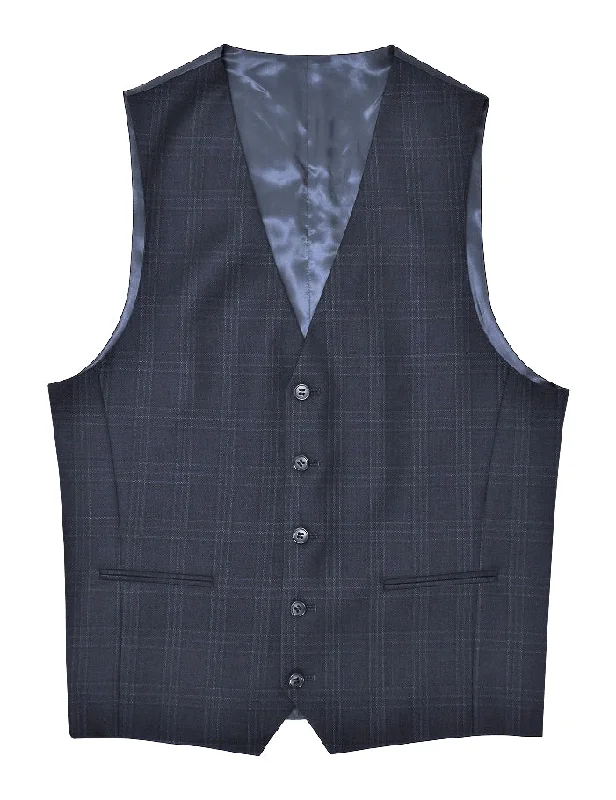 Daniel Hetcher Wool Blue Check Vest