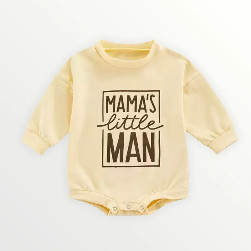 Mama's Little Man Romper - Cream