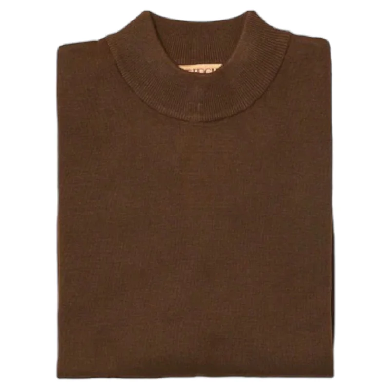 Inserch Cotton Blend Mock Sweater (Brown)