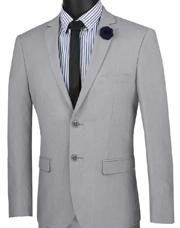 Ultra Slim Fit Stretch 2 Piece Suit Color Gray