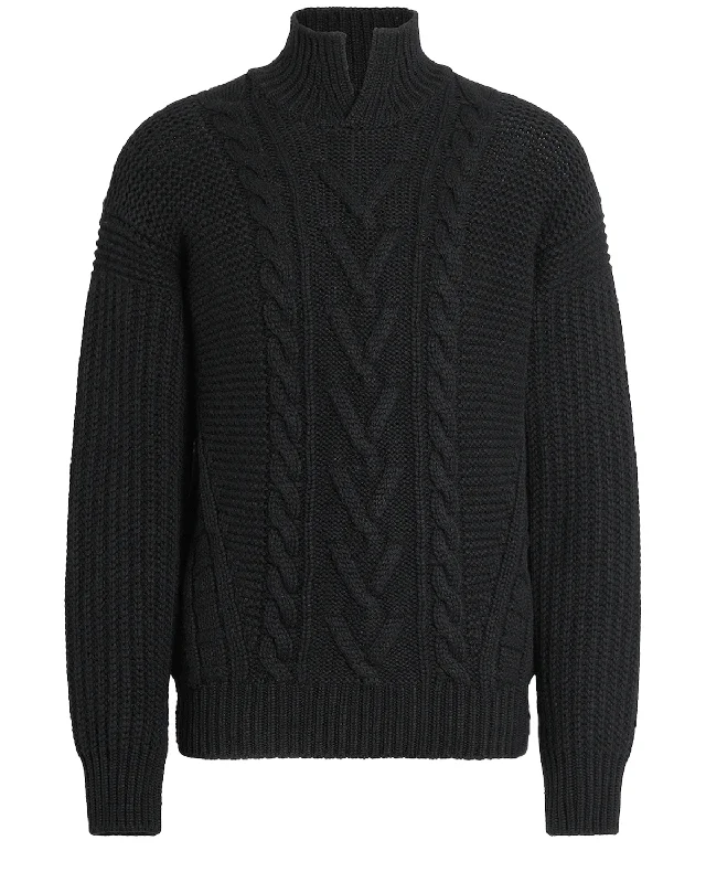 Black Ribbed Oasi Cashmere Turtleneck