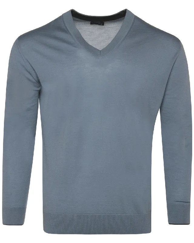 Midgrey Cashmere V-Neck Sweater