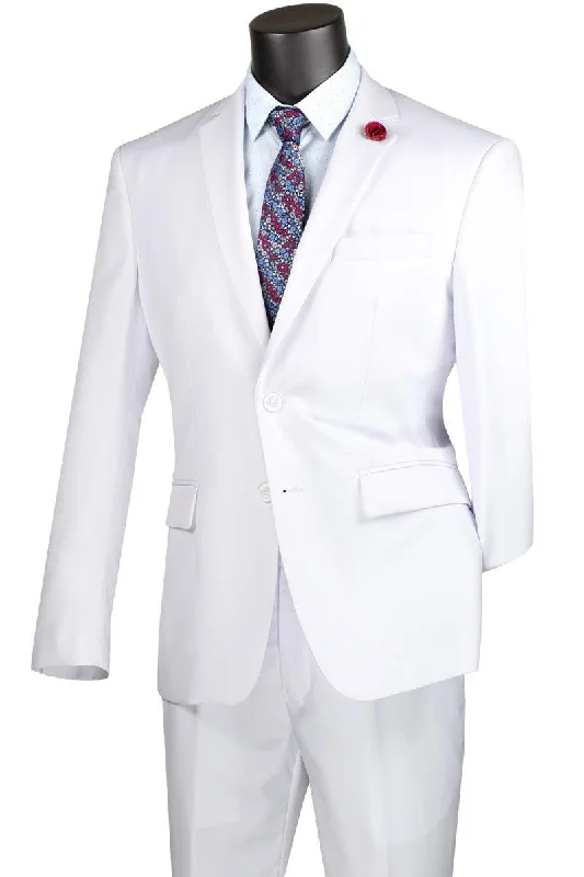 White Regular Fit Two Piece Suit