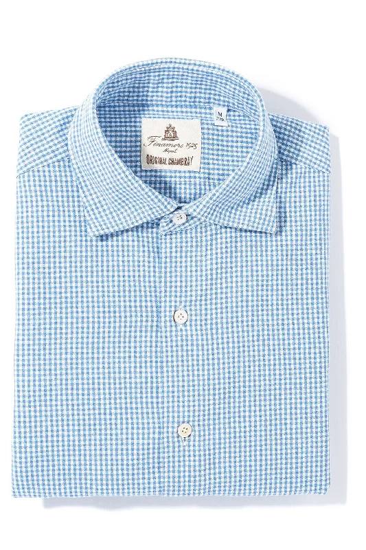 Hexie Cotton Check in Blue