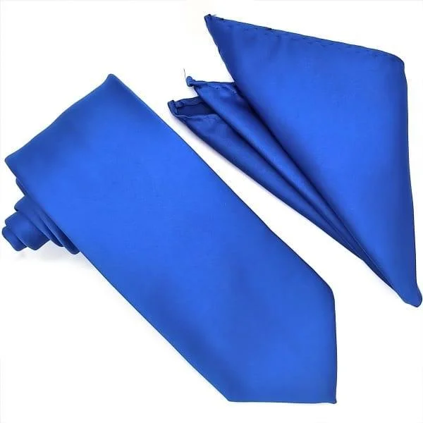 Royal Blue Tie and Hanky Set