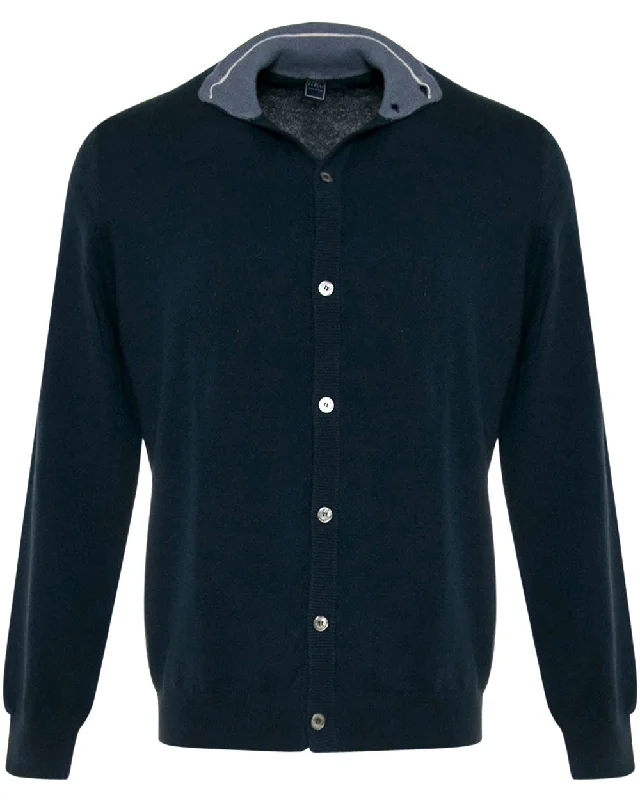 Navy Button Cardigan