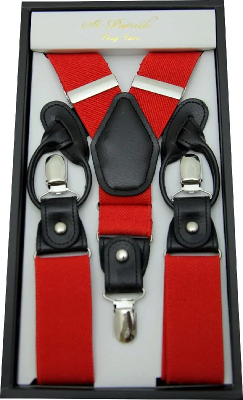 Red Convertible Suspender Clip & Button