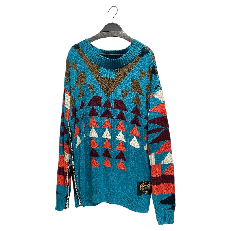 Sacai/PENDLETON/Heavy Sweater/1/All Over Print/Cotton/BLU/