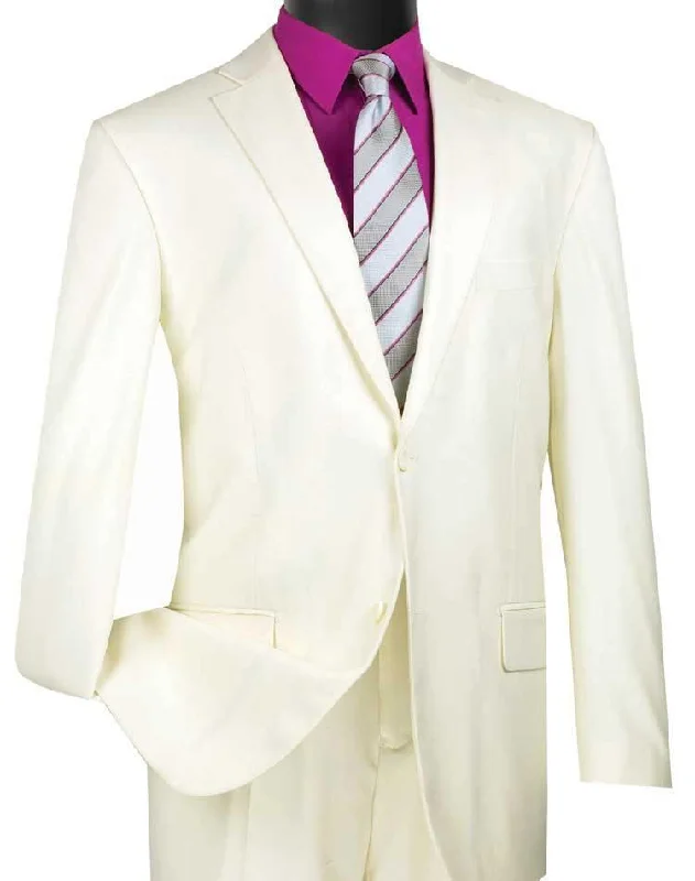 Executive Classic Fit Two Piece Suit Color Solid Ivory