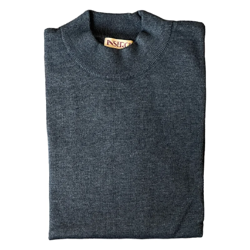 Inserch Cotton Blend Mock Sweater (Charcoal Gray)