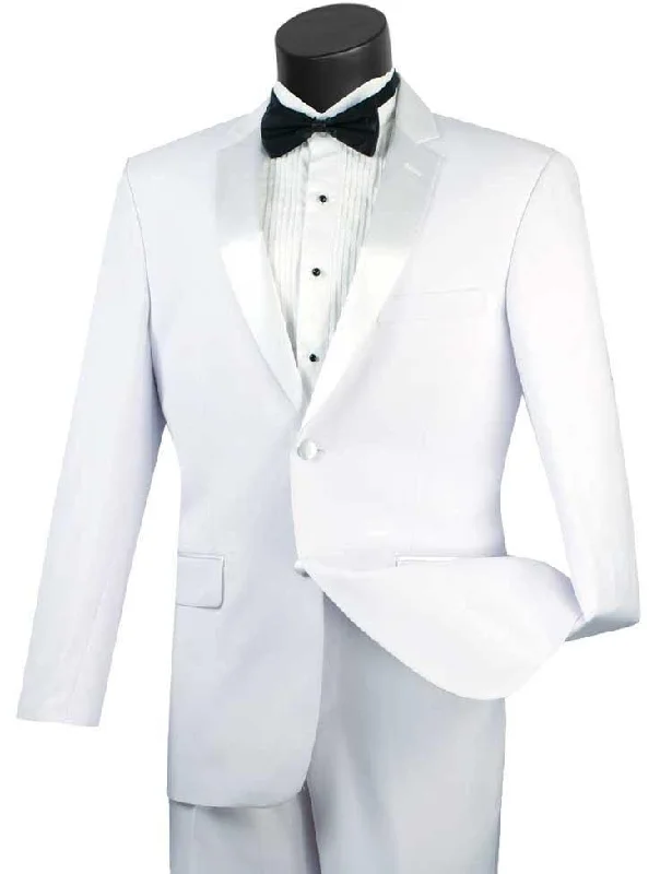 Slim Fit White 2 Piece Tuxedo