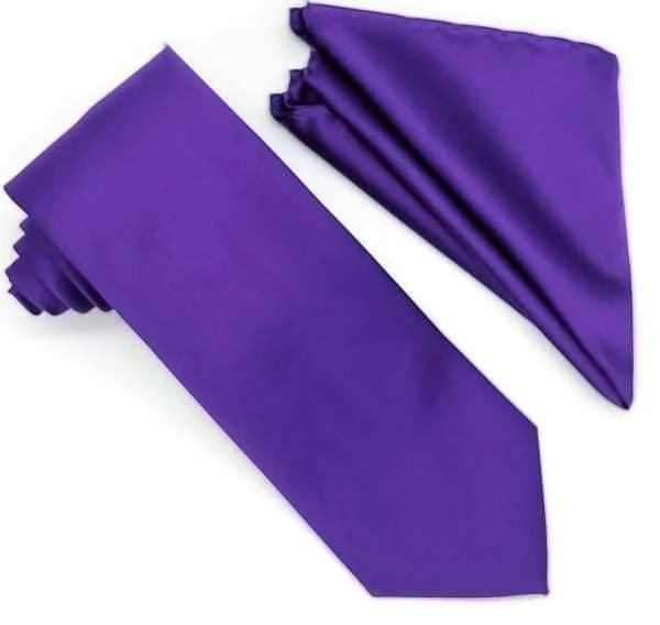 Purple Tie and Hanky Set