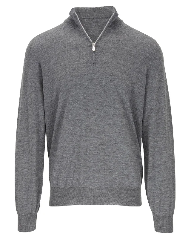 Charcoal Quarter Zip Sweater