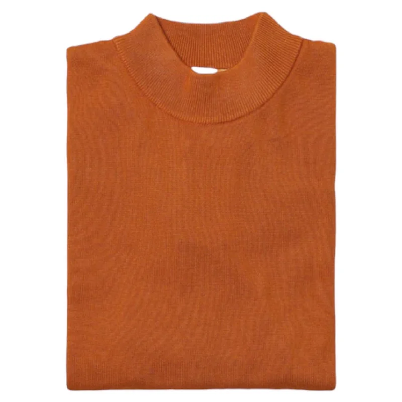 Inserch Cotton Blend Mock Sweater (Rust)