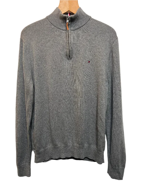 Tommy Hilfiger Mens Grey Quarter Zip (Size L)