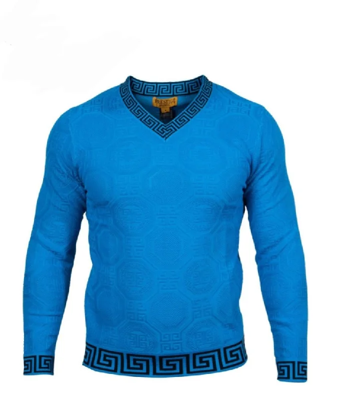 Prestige V Neck Greek key Sweater