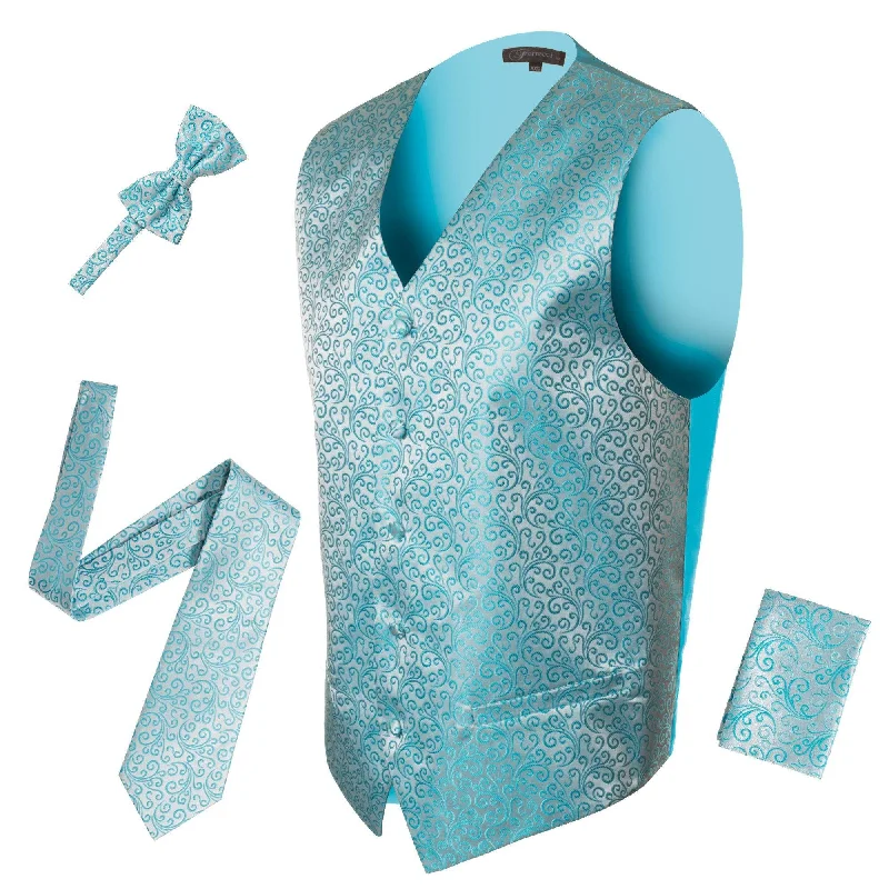 Ferrecci Mens PV50-6 Turquoise Vest Set