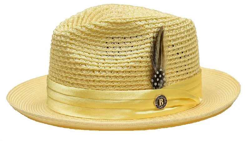 Yellow Fedora Braided Straw Hat