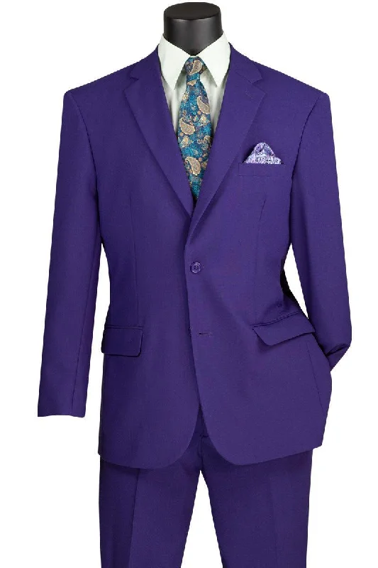 Purple Regular Fit 2 Piece Suit