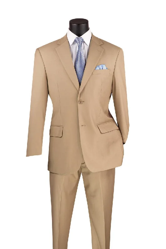 Light Beige Regular Fit Two Piece Suit