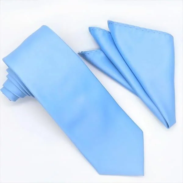 Powder Blue Tie and Hanky Set